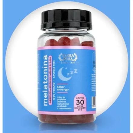 MELATONINA EM GOMAS - SABOR MORANGO 30CAPS